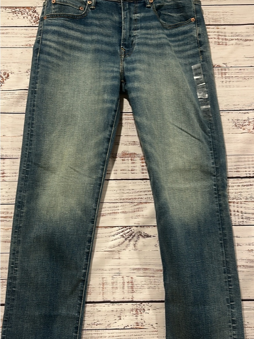American Eagle Outfitters Men's Faded Blue Slim Straight Jeans